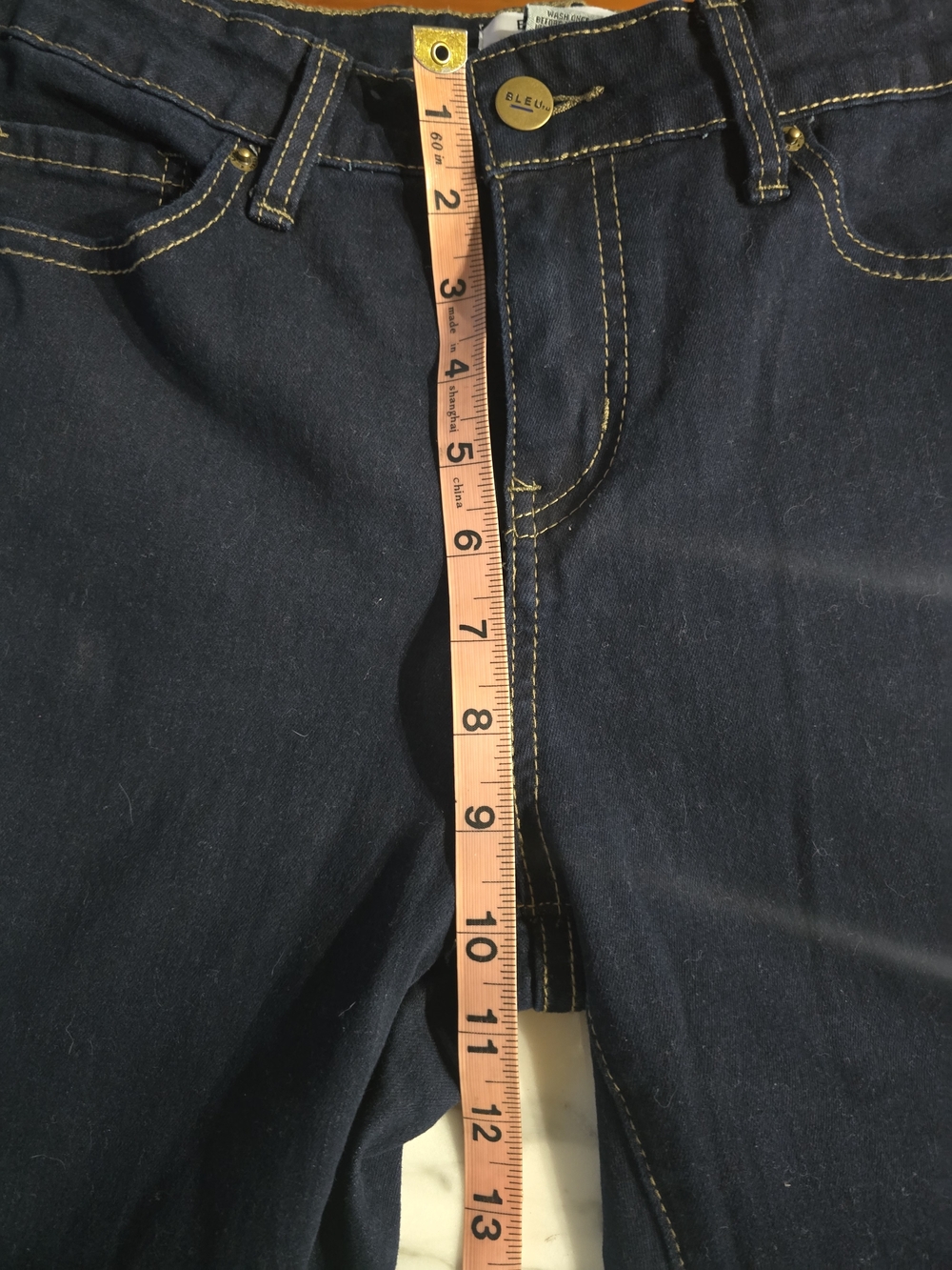 BLEU Women's 6P Dark Wash Stretch Denim Jeans Petite Slim Leg - Picture 7 of 8